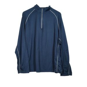Cloudveil Mens Blue Long Sleeve Quarter‎ Zip Pullover Athletic Shirt XXL